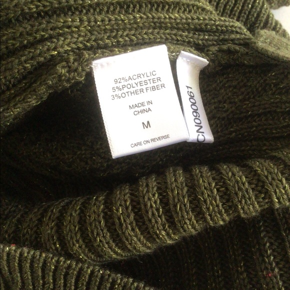 NEW YORK & COMPANY GREEN METALLIC SIDE ZIP SWEATER MEDIUM NWT - Picture 9 of 14